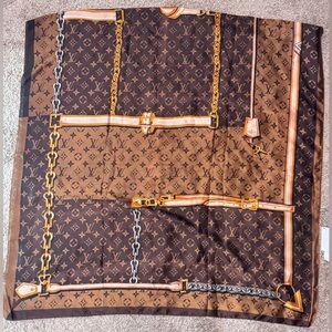 Vintage Louis Vuitton Monogram Silk Scarf, 90s – 70” x 35”